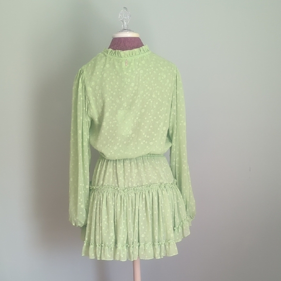 NWT Misa Los Angeles Light Green Long Sleeve Mini Dress S - Picture 3 of 7